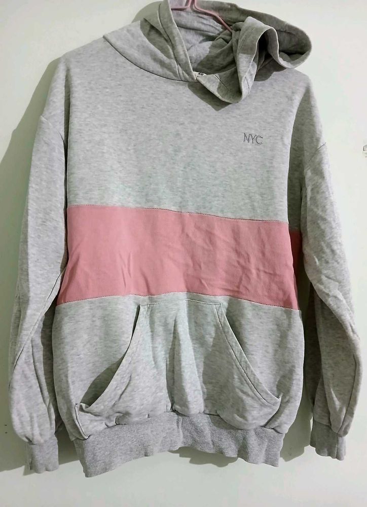 Grey &amp; Pink Hoodie