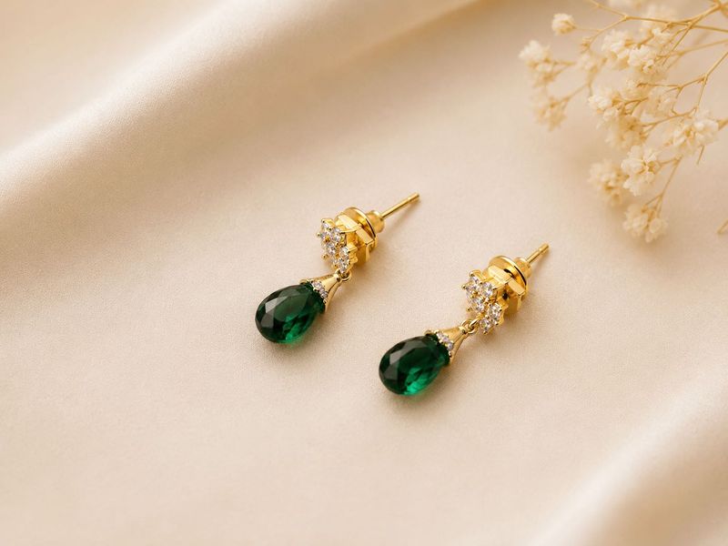 Elegant Emerald Drop Earrings