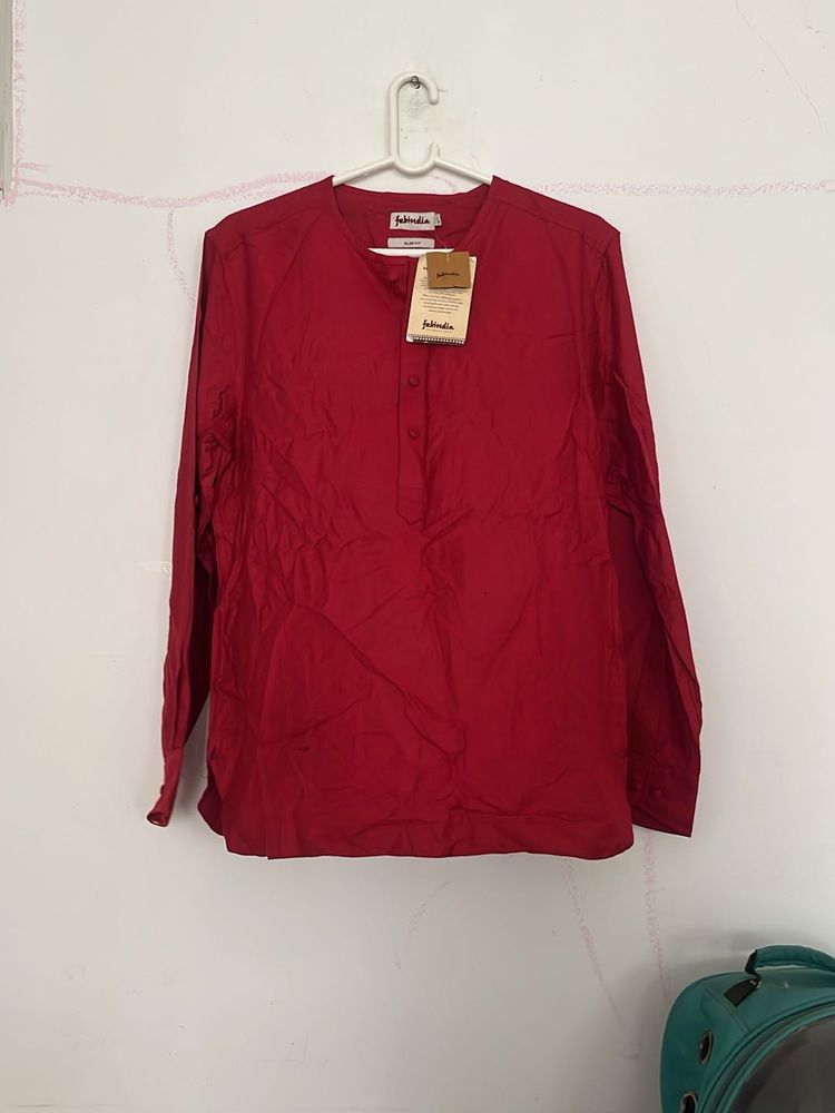 Men's Red Kurta