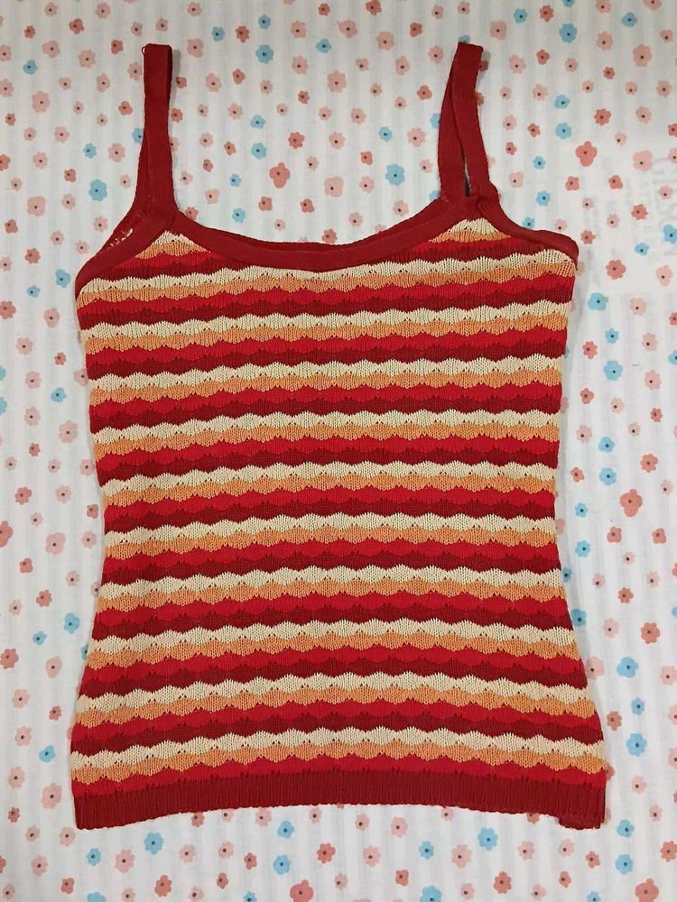 Y2K Vintage Wave Knit Cami