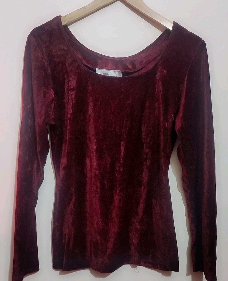 Burgundy Color Velvet Top For Girl &amp; Woman 30 Bust
