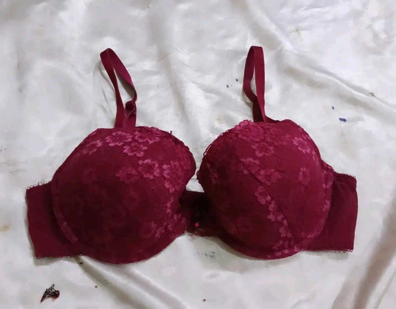 Burgundy Lace Bra