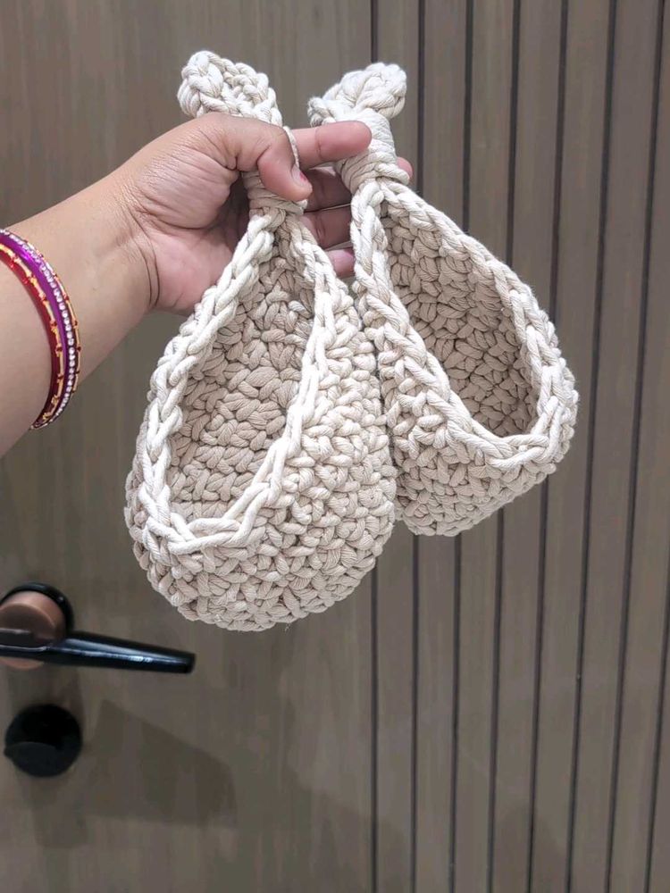 Handmade Crochet Baskets Set of 2
