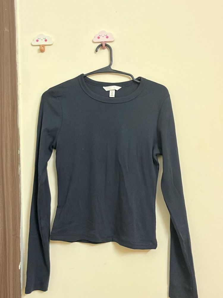 H&amp;M Deep Blue Long Sleeve Top