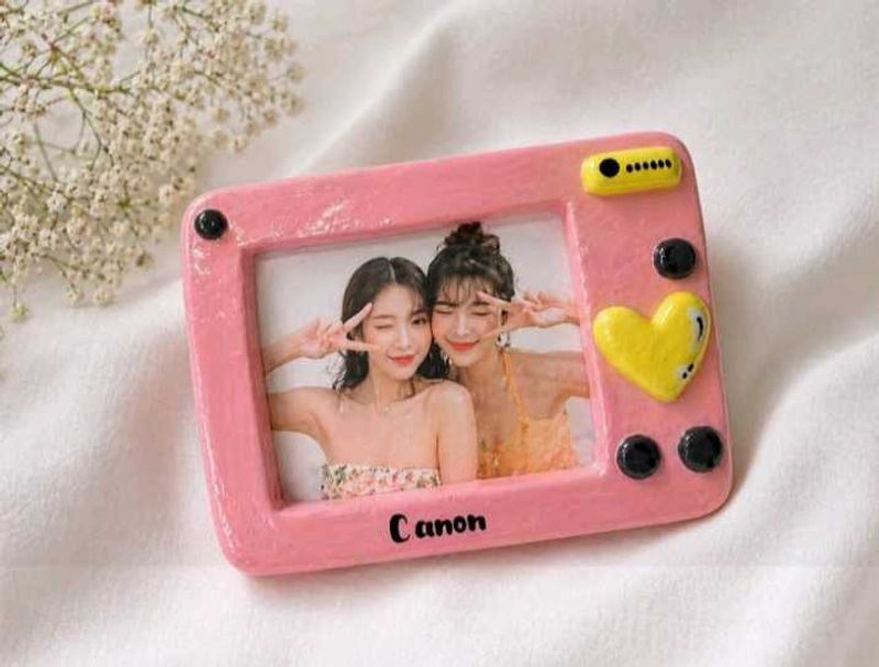 Cute Pink Camera Photo Frame