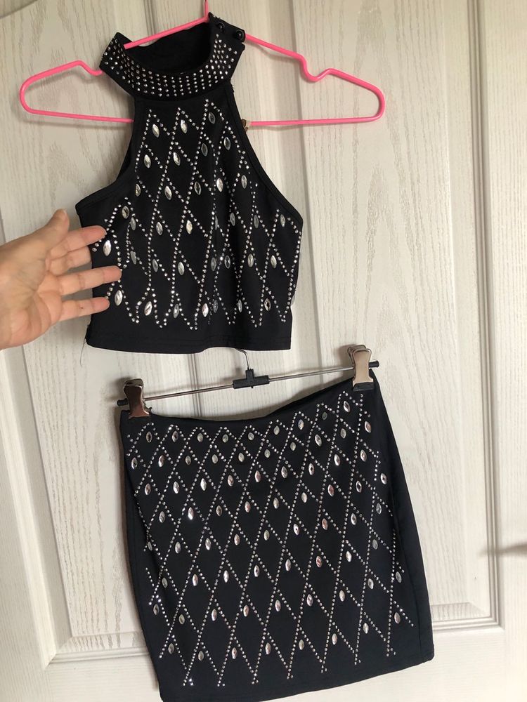 Studded Black Two-Piece Set