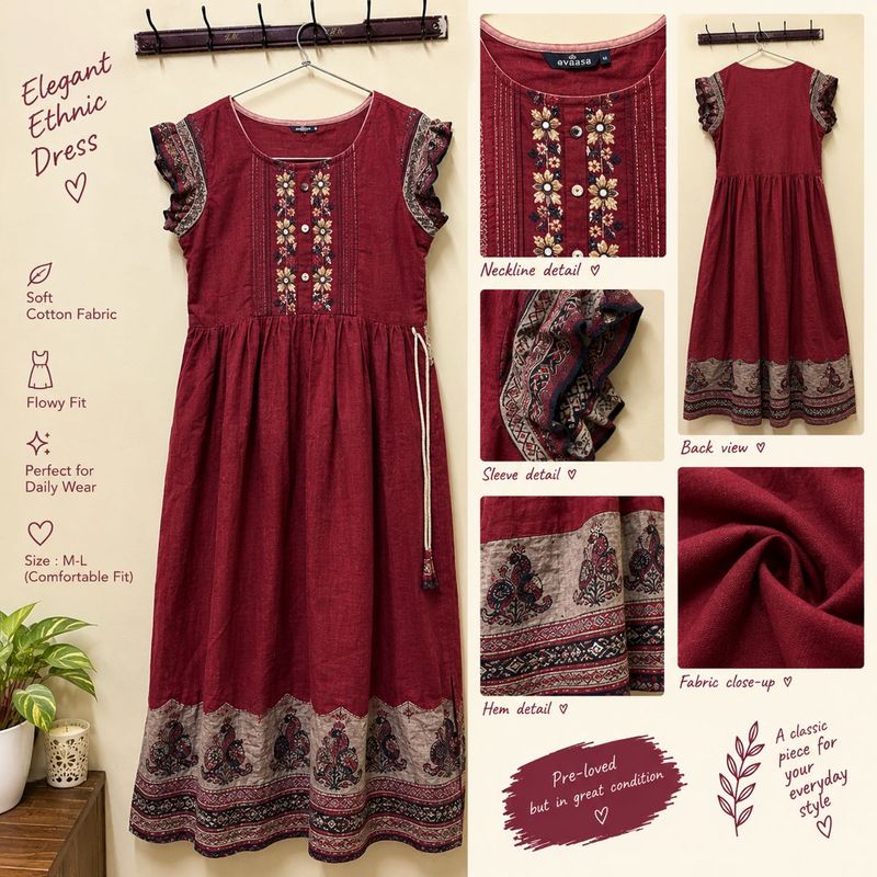 Elegant Maroon Ethnic Dress