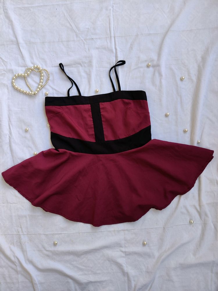 Maroon Sleeveless Top