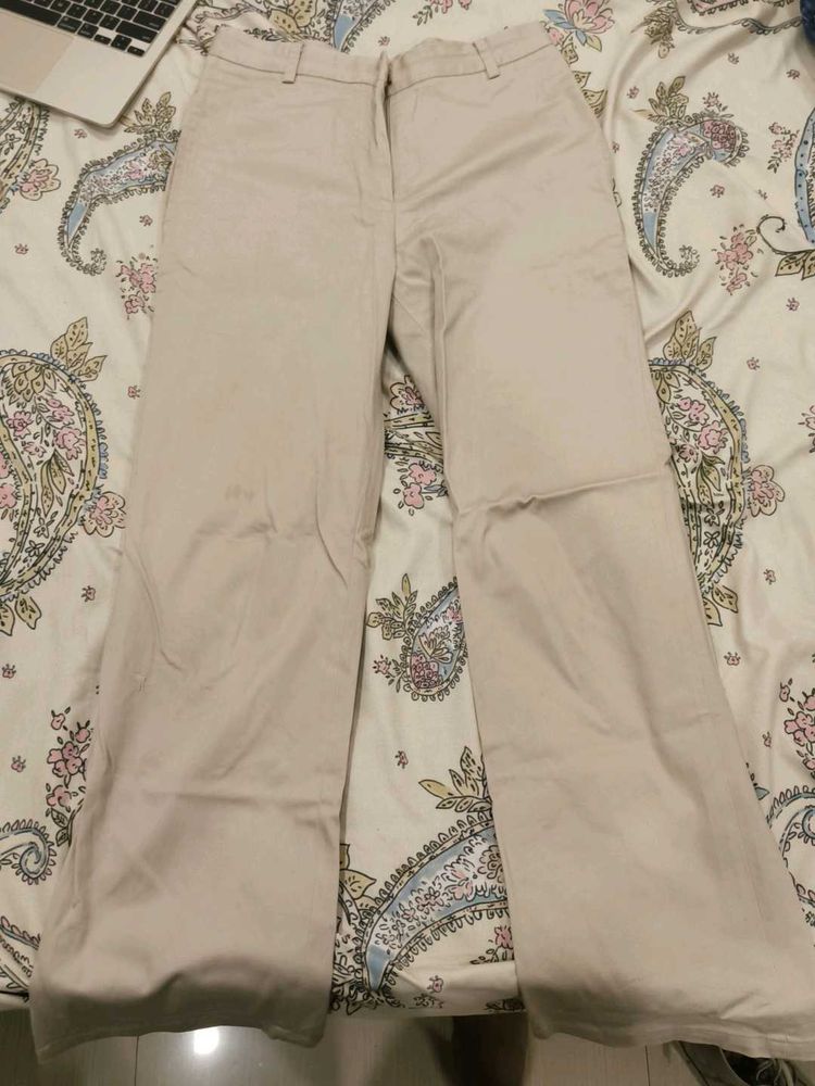 Beige Custom Made Formal Pants