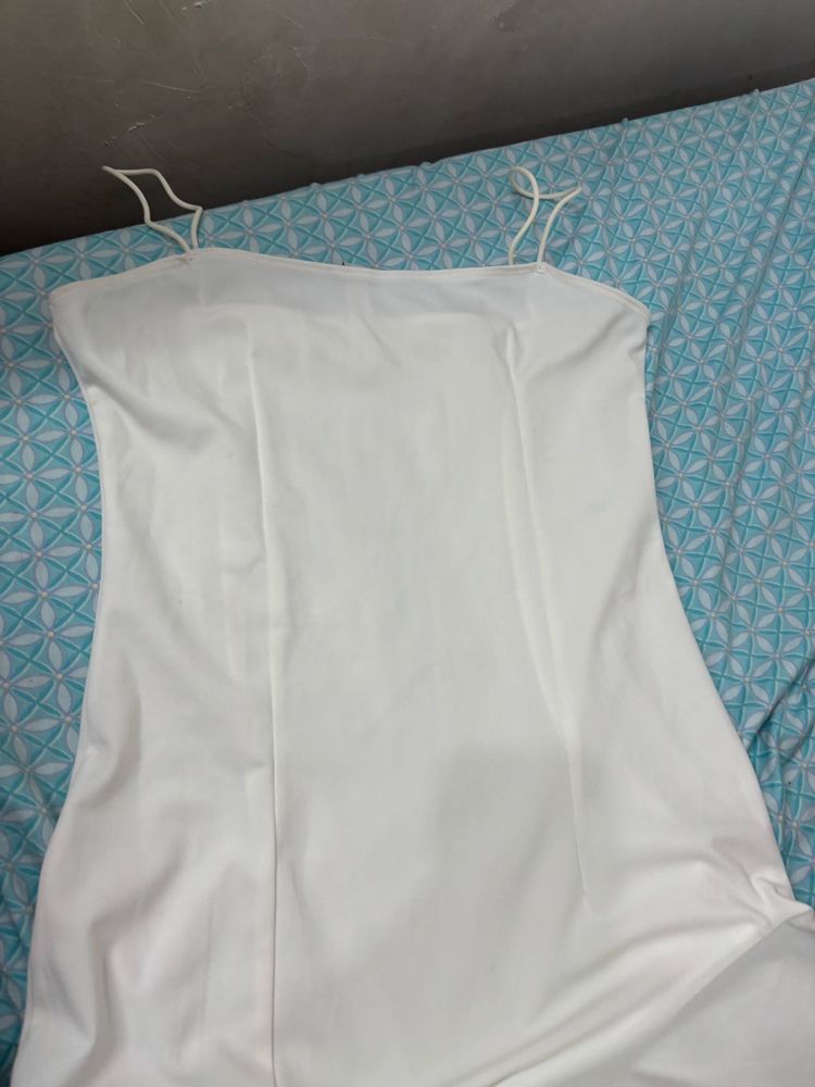 Elegant White Spaghetti Strap Dress