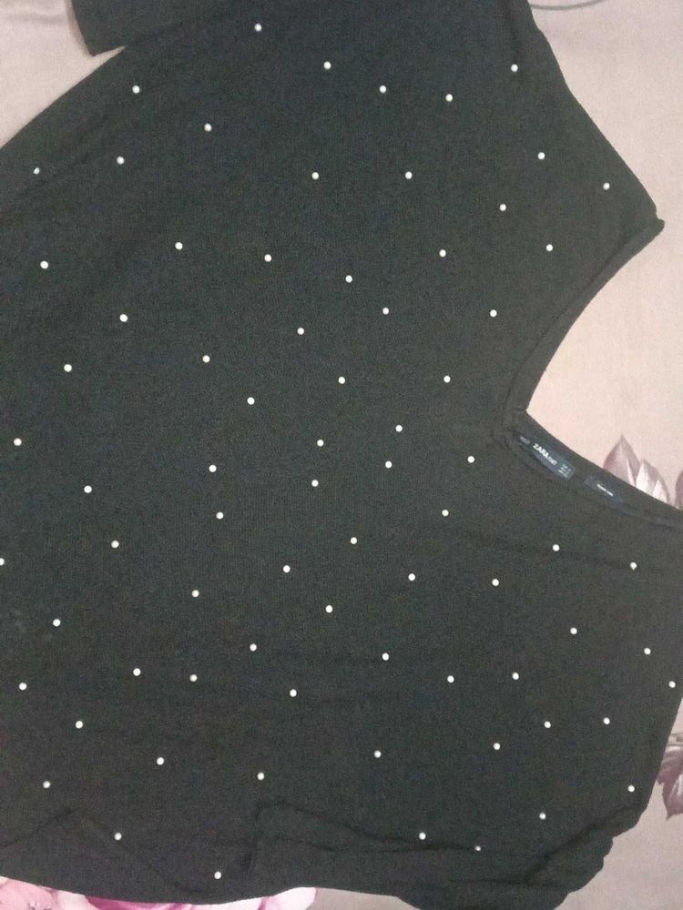 Chic Black Polka Dot Top