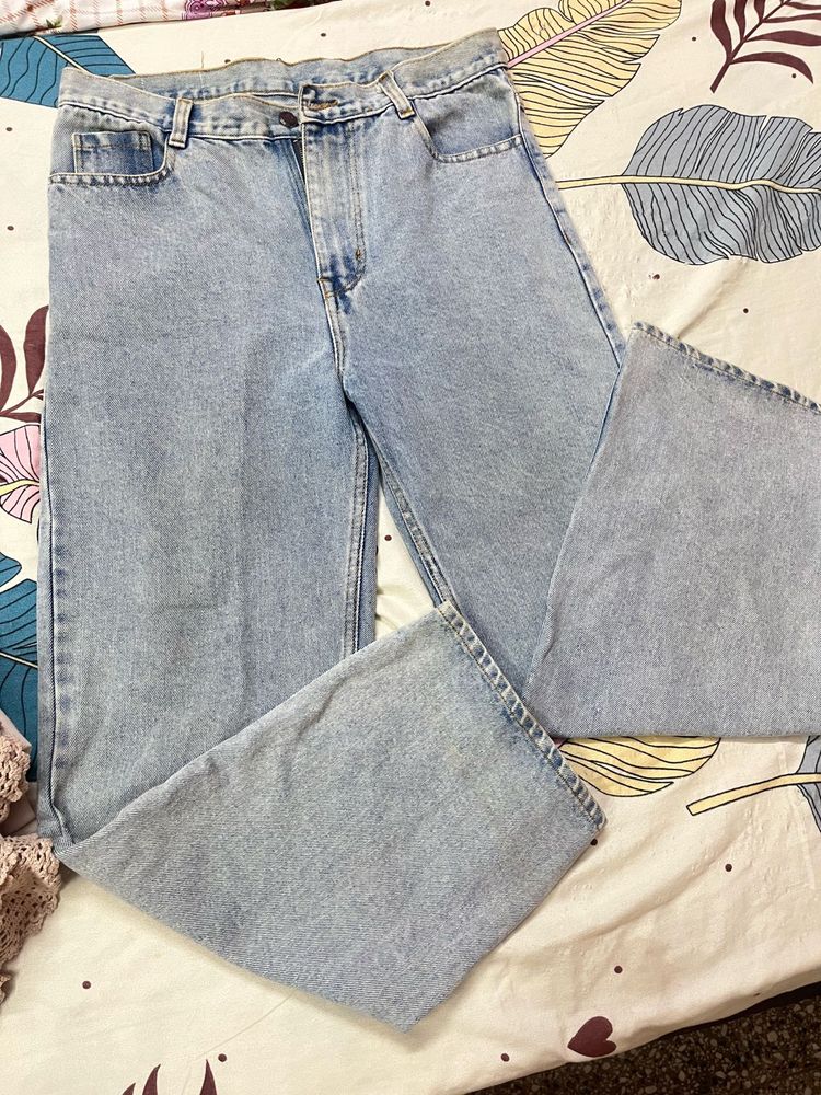 high waisted loose denim straight (can be slight b