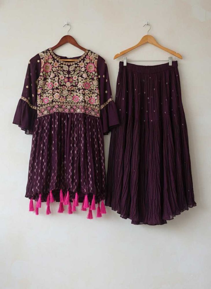 Elegant Purple Embroidered Lehenga Choli