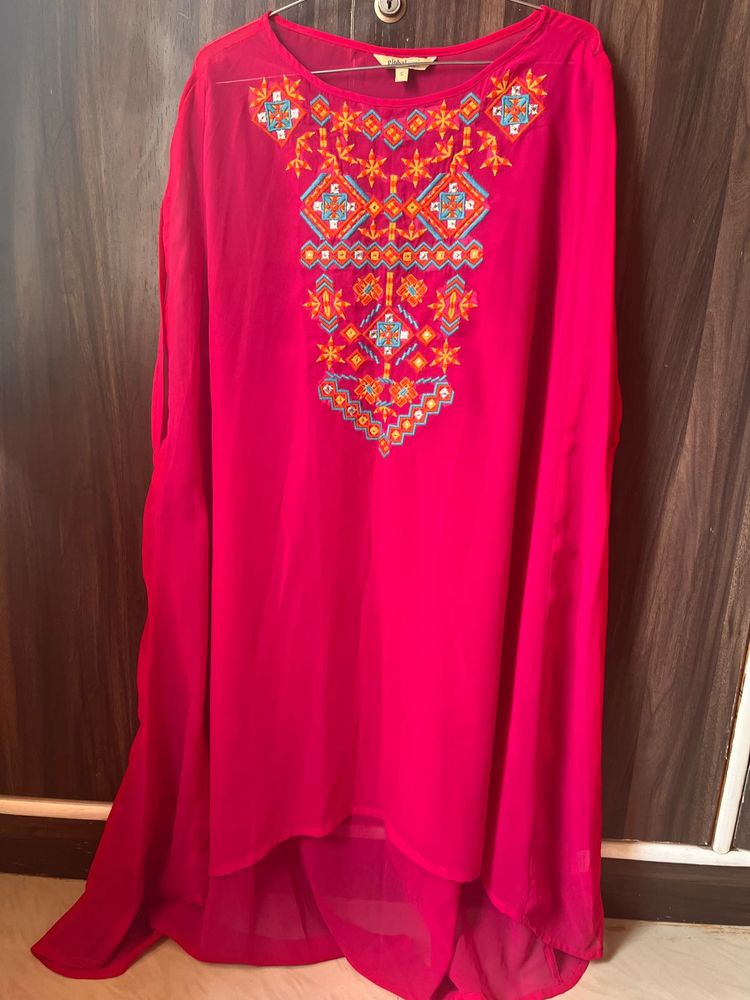Vibrant Pink Embroidered Kurta
