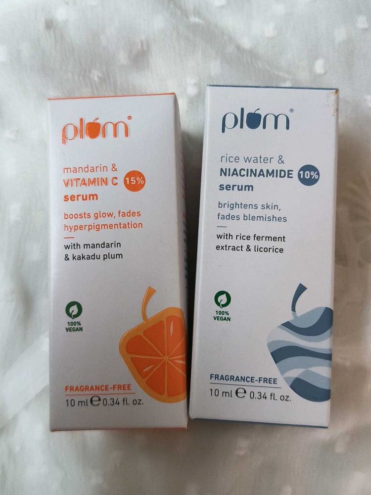Plum Vitamin C &amp; Rice Water Niacinamide Serums