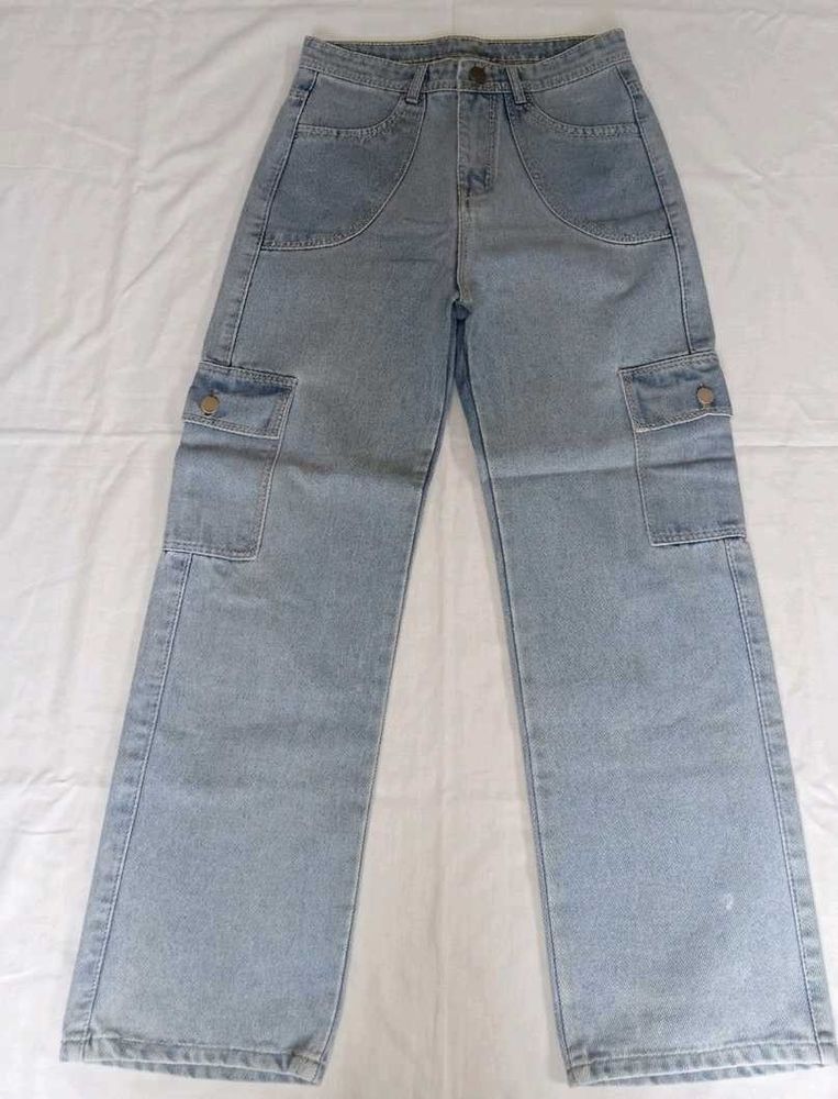 Light Wash Cargo Jeans