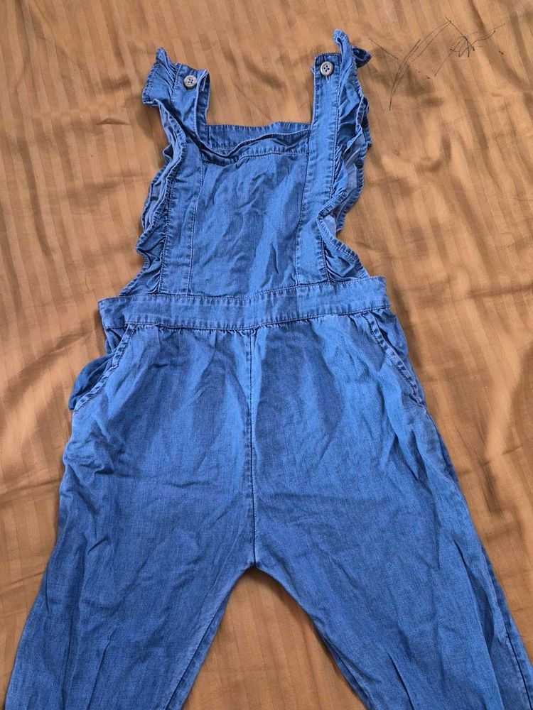 Cute Denim Ruffle Overalls
