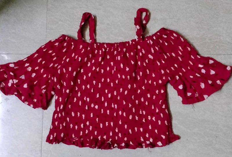 Red Off-Shoulder Top