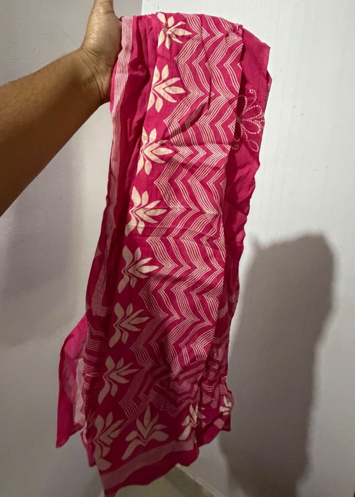 Vibrant Pink Printed Dupatta
