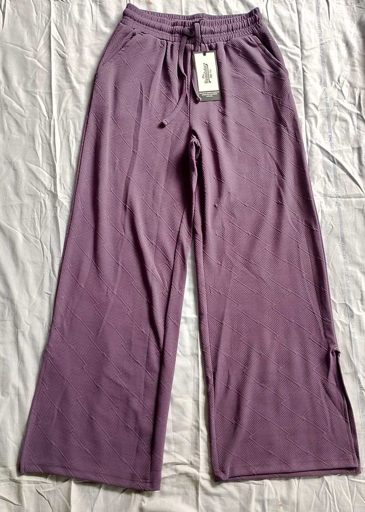 Retro Diamond Pattern Wide Leg Pants