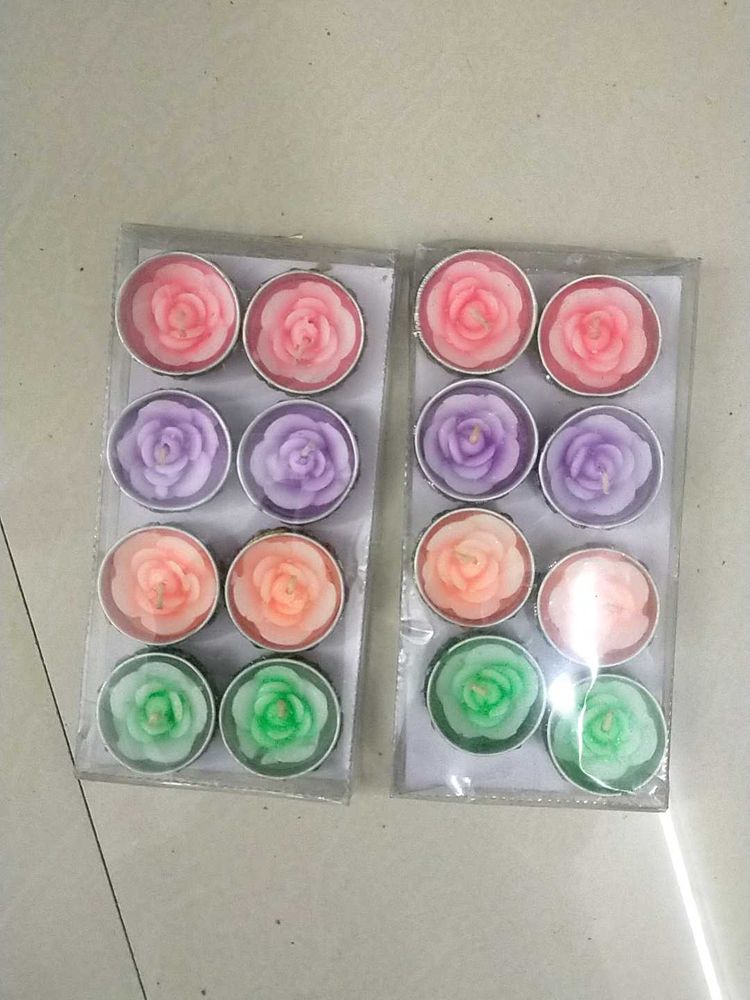 Rose Shaped Candles - 16 Pack
