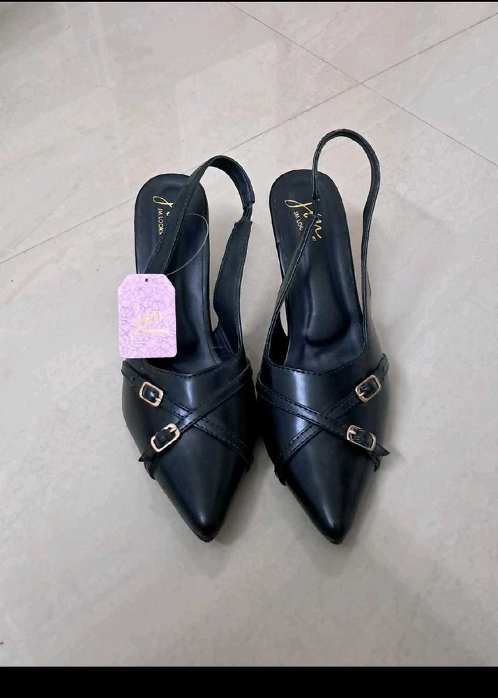 JM LOOK Black Pointed Stiletto Heels