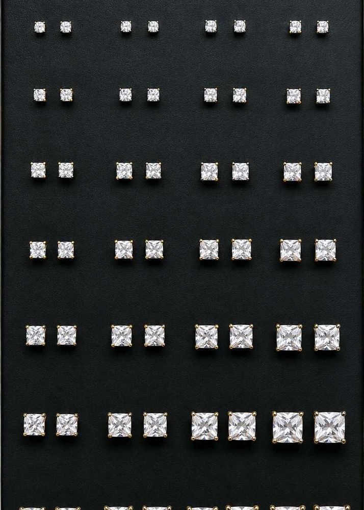 Sparkling Square Stud Earrings.10sets only