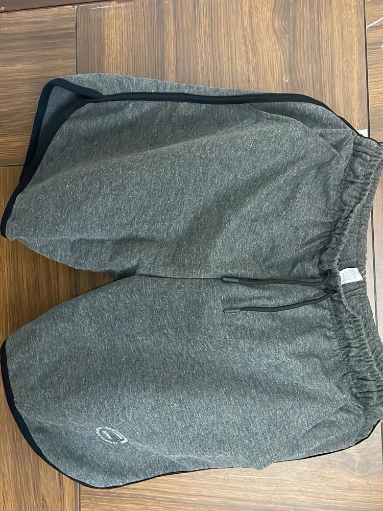 Gray Athletic Shorts with Black Trim