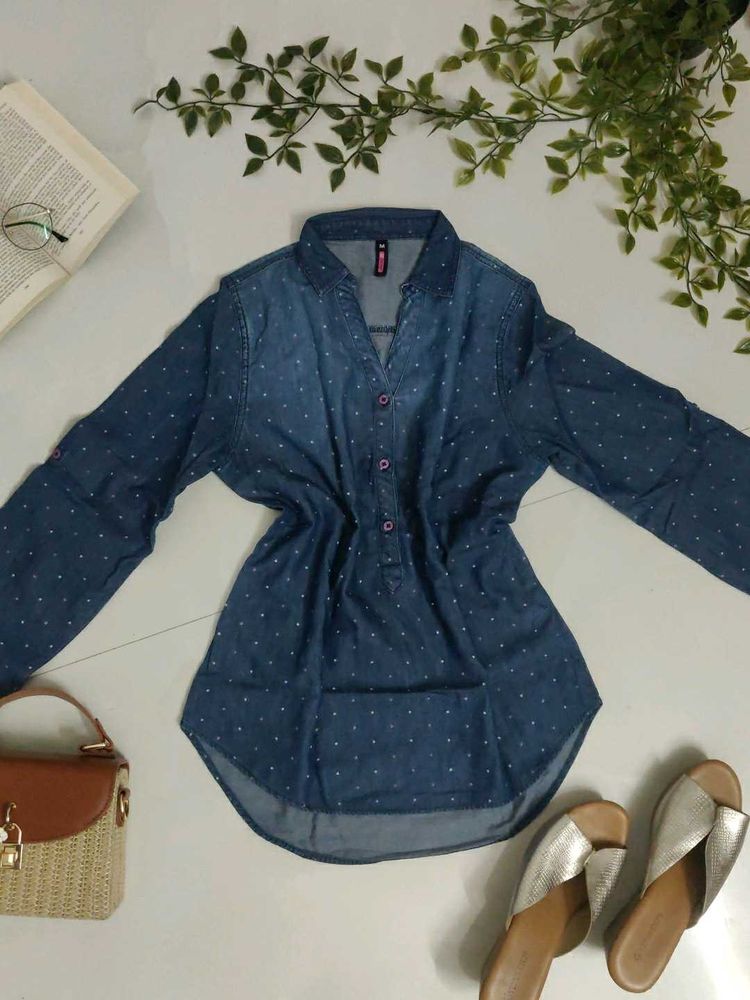Blue Denim Tunic Top💙🌼✨