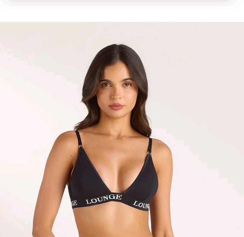 Lounge Black Bra &amp; Thong Set