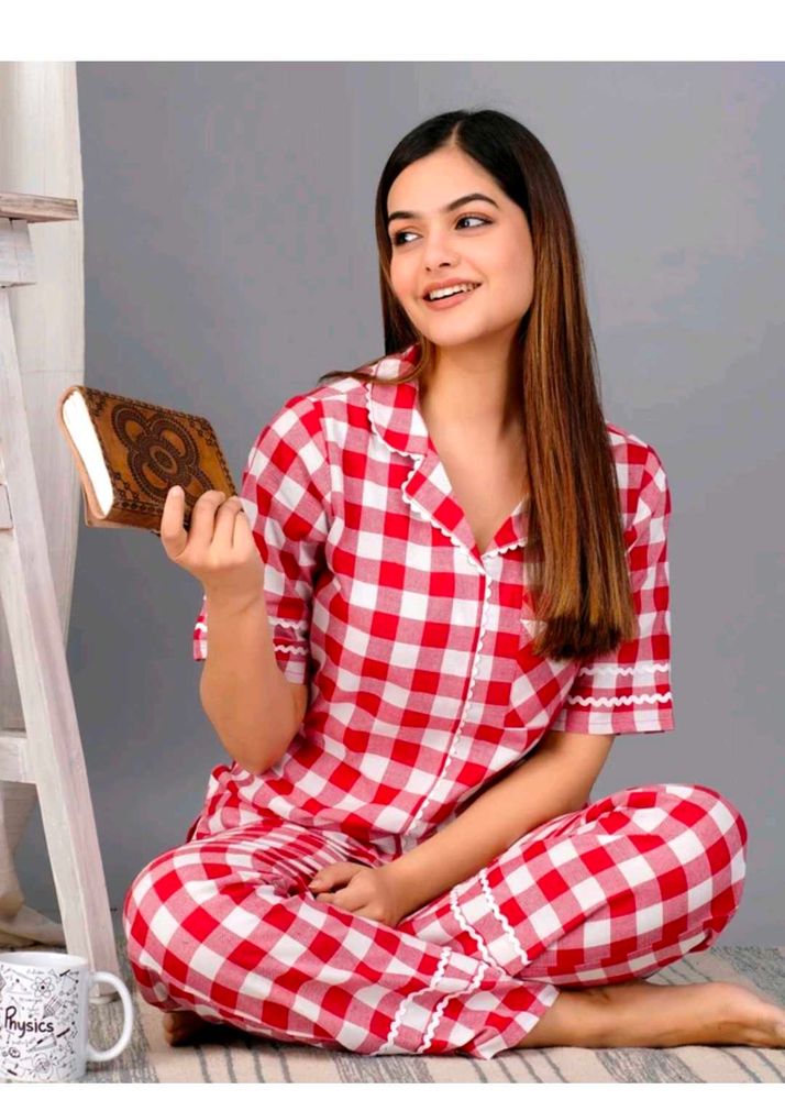 Cozy Red &amp; White Gingham Pajama Set