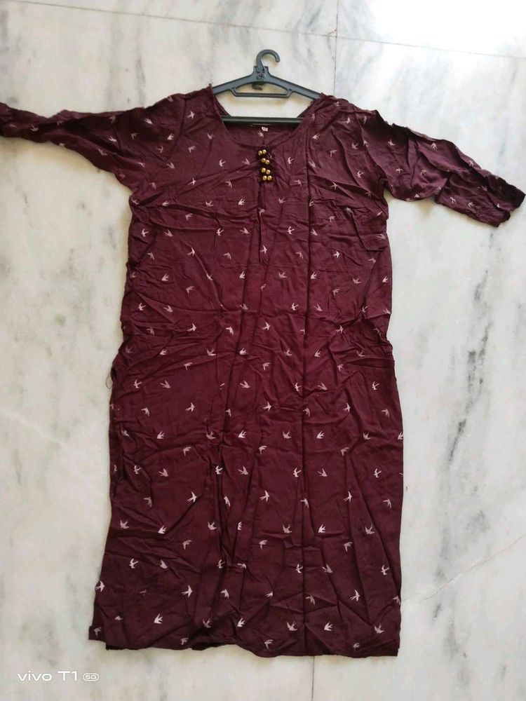 Deep red color kurta women size XL