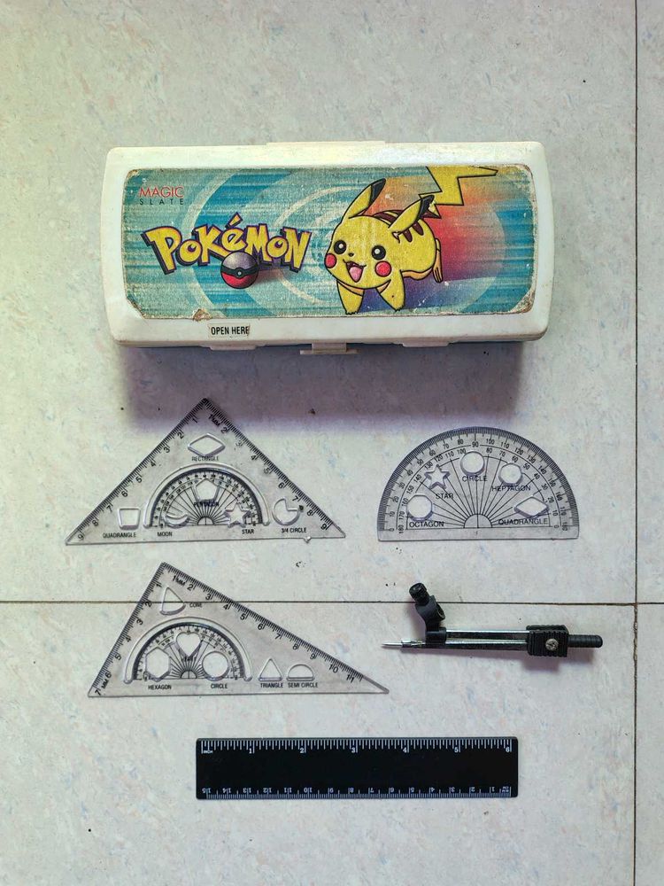 Geometry Set w/ Pokemon Pencil Box