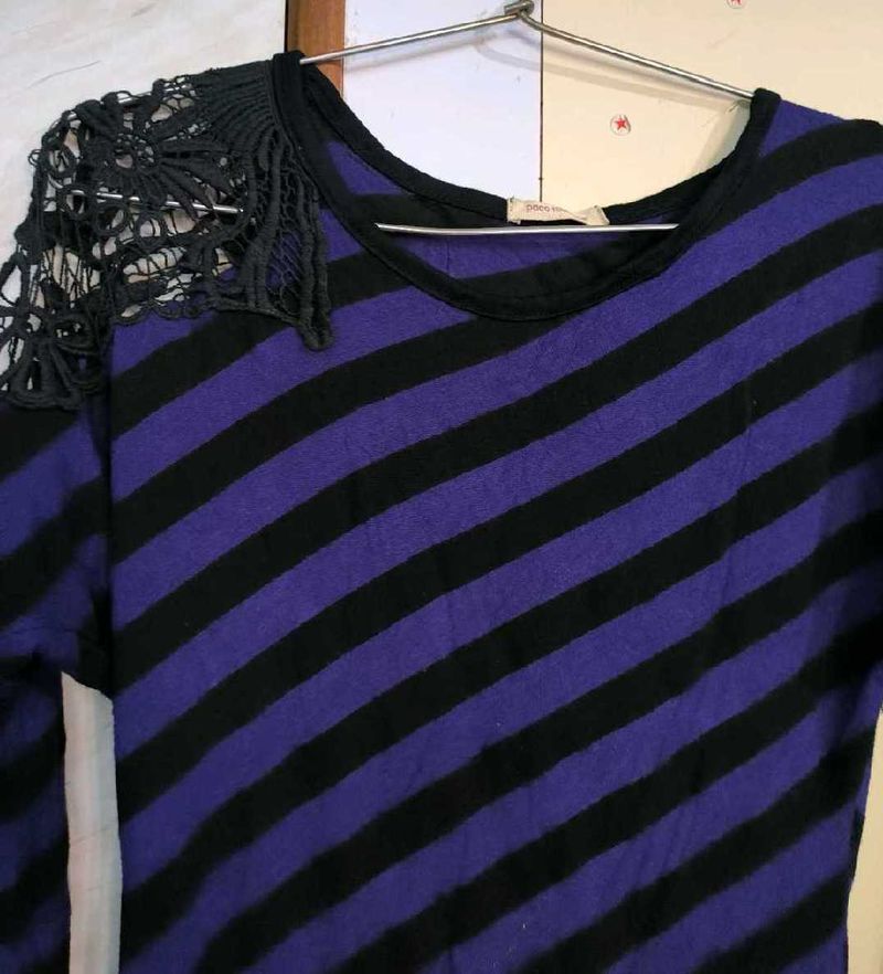 Embroidered Stripped Top 💜