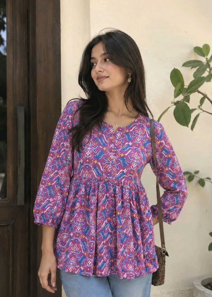 Bohemian Print Tunic Top