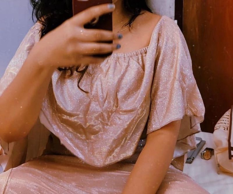 Sparkly Off-Shoulder Evening Dress M size
