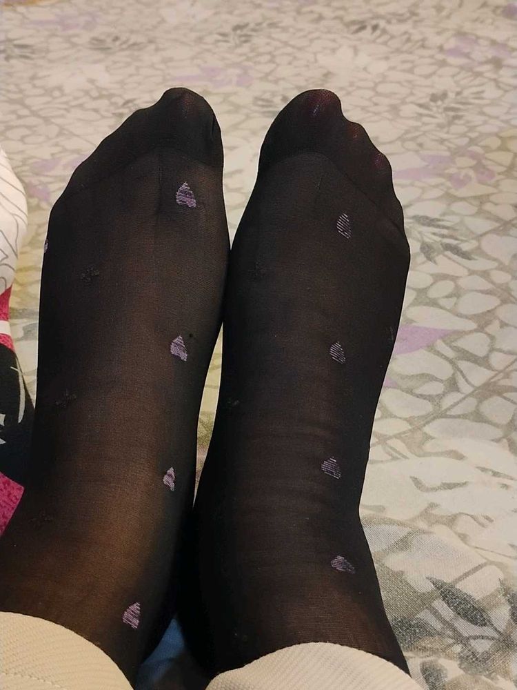 Cute Black Polka Dot Sheer Socks