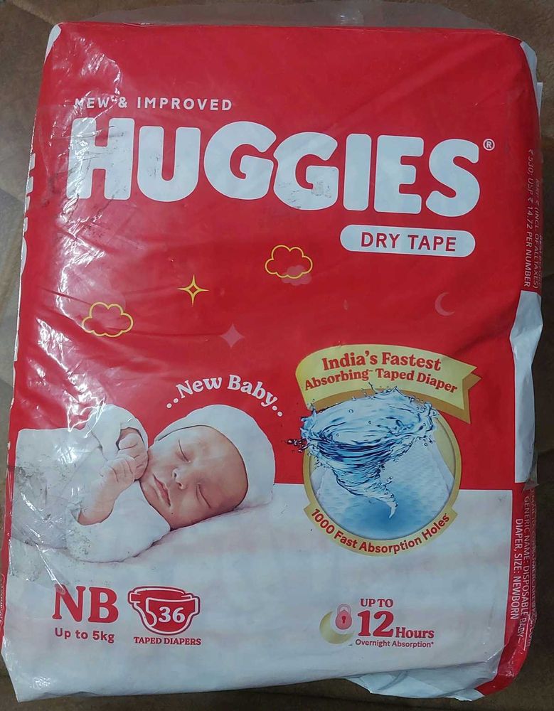 Huggies Dry Tape Diapers NB - 36 Piece