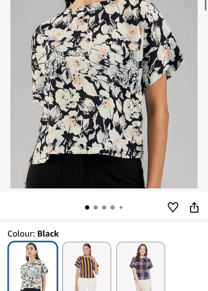 COMBO - Floral Print Top With Black Trousers