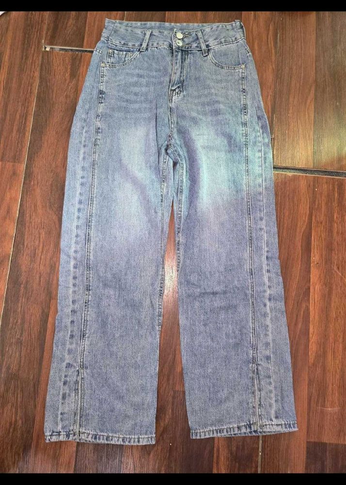 blue straight fit jeans