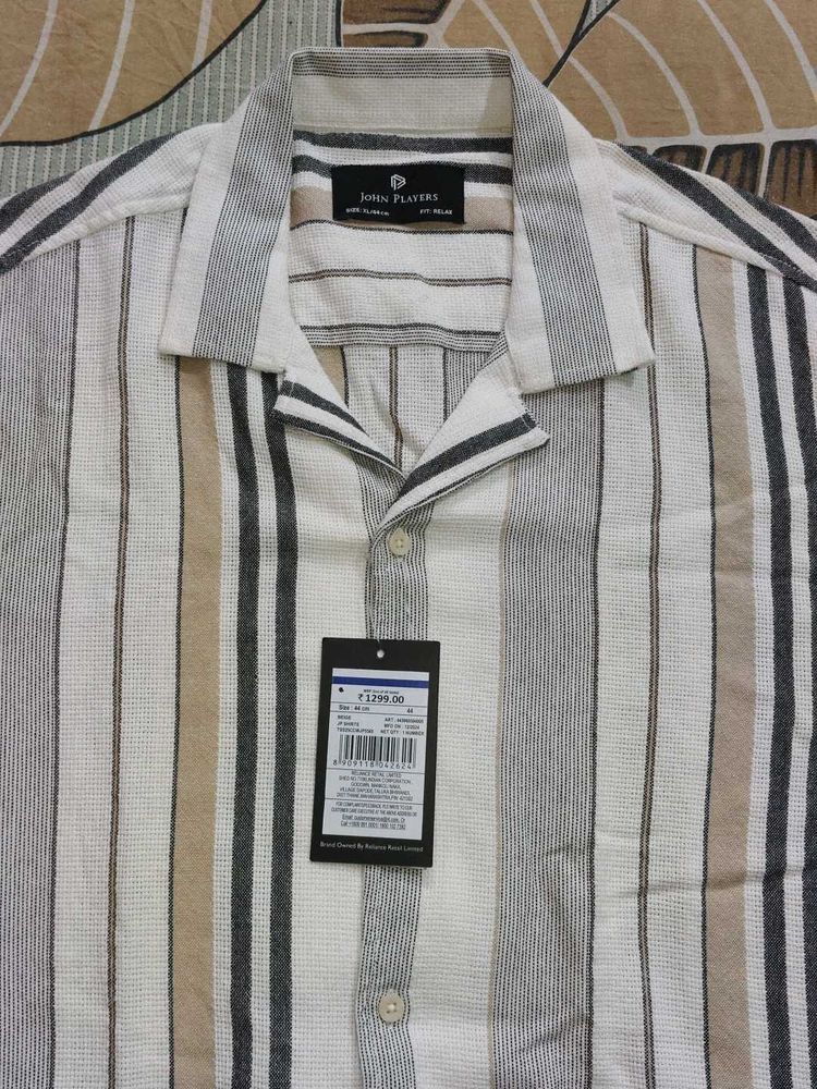 Men's Striped Short Sleeve Shirt. pure cotton