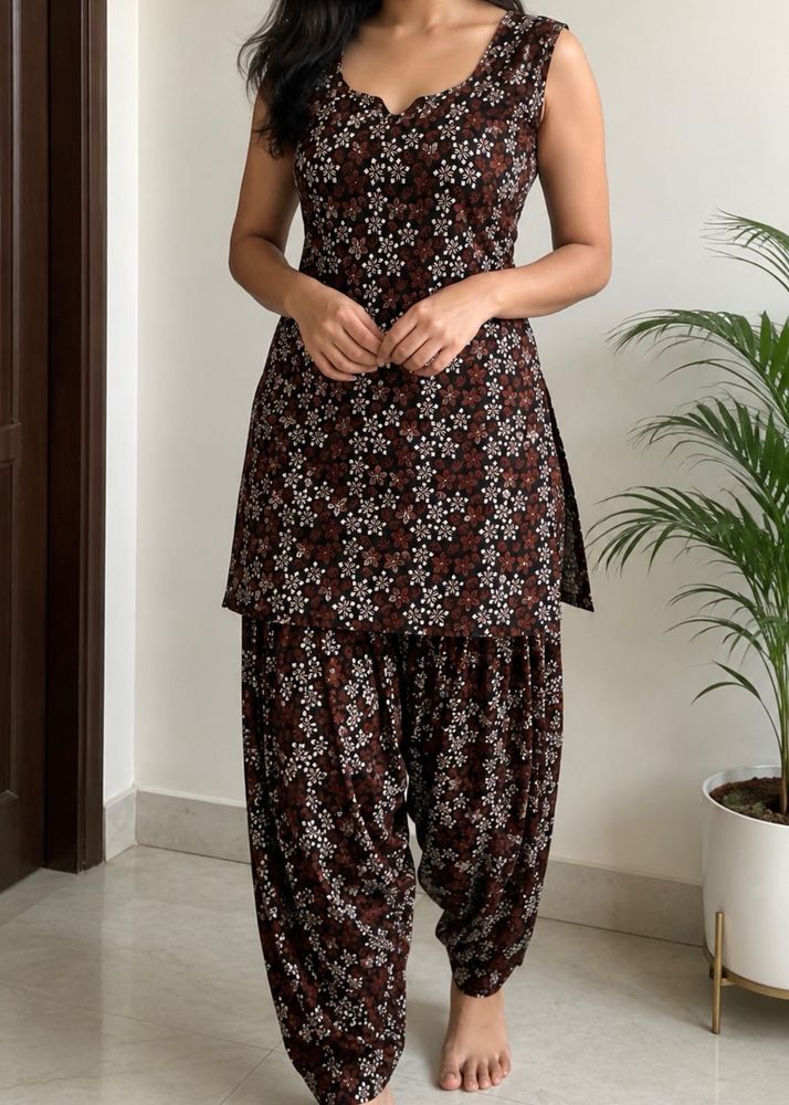 Printed Kurta and Dhoti Set