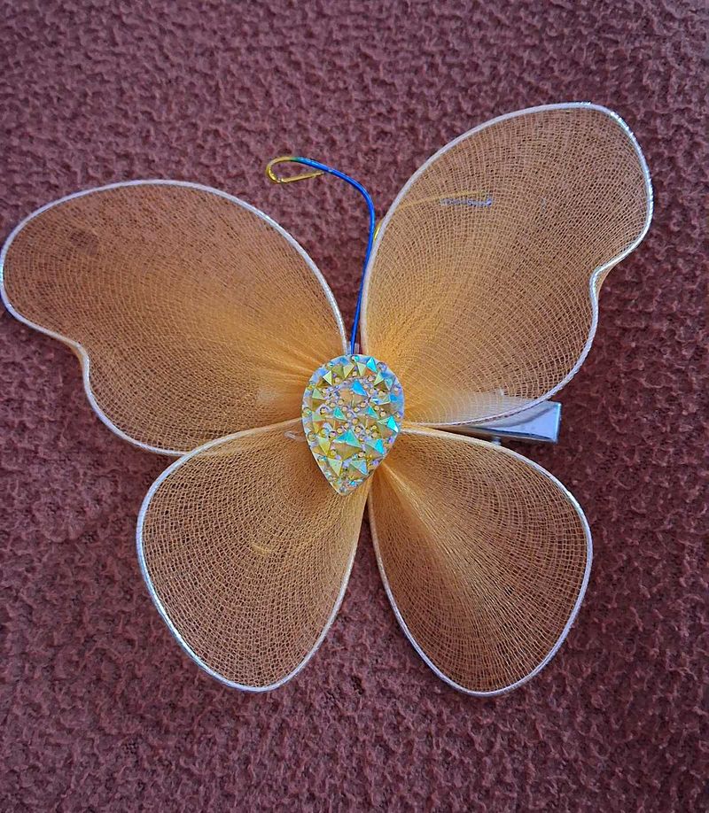 Butterfly Orange Sparkling hair clip