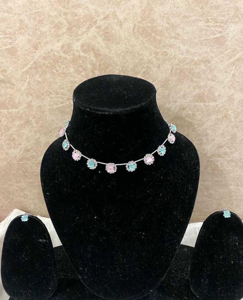 Pastel Pink &amp; Green Necklace Set