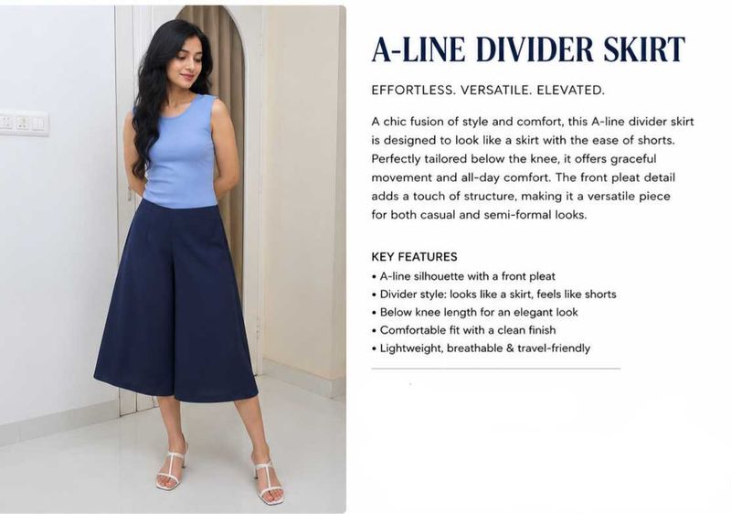 Urban Grace Wide-Leg Divider Skirt