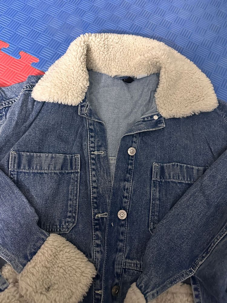 Denim Jacket with Sherpa Collar