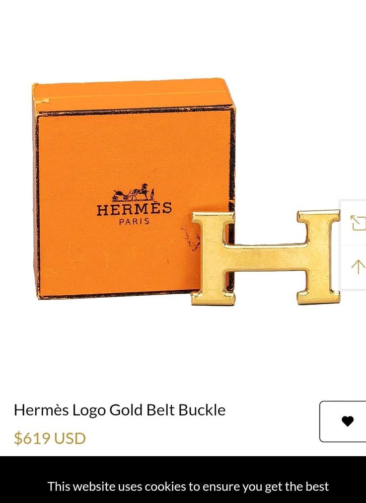 Hermes Logo Gold Belt Buckle