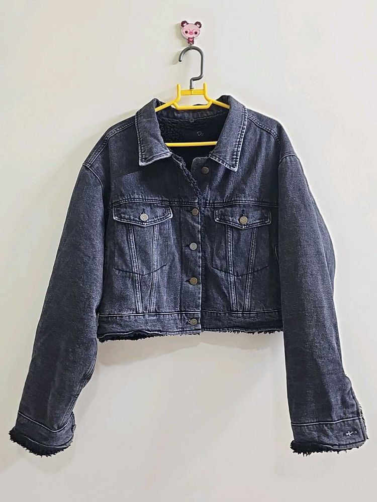 Black Denim Jacket (fleece lining)