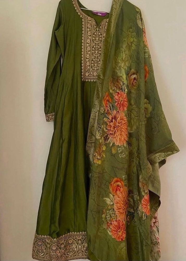 Regal Olive Green Anarkali