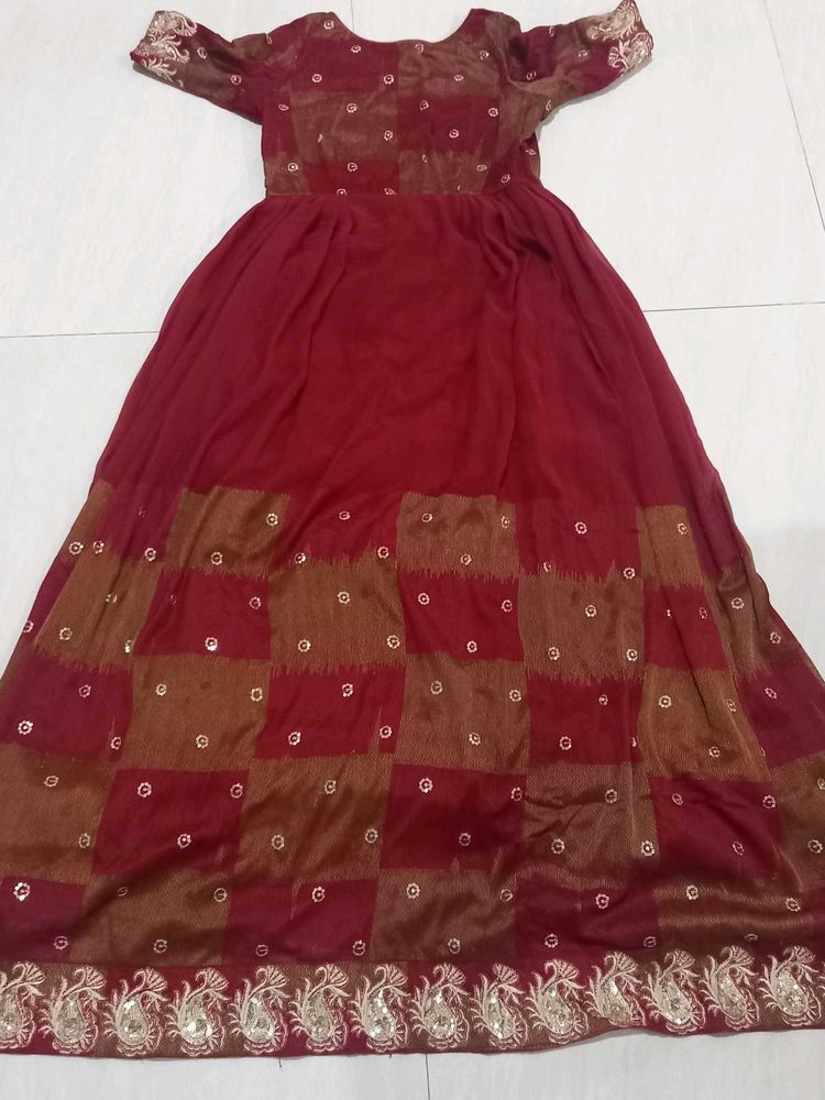 Elegant Maroon Ethnic Gown